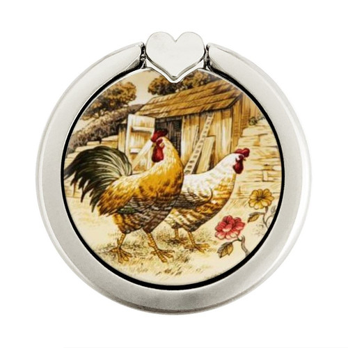 S2181 French Country Chicken Graphic Ring Holder and Pop Up Grip S2181 French Country Chicken Graphic Ring Holder and Pop Up Grip