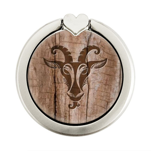 S2183 Goat Wood Graphic Printed Graphic Ring Holder and Pop Up Grip