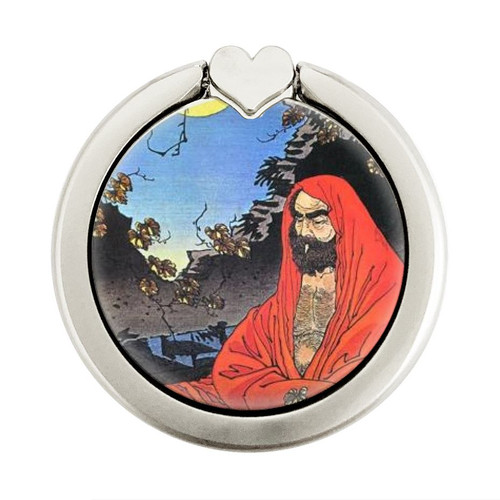 S2234 Zen Master Bodhidharma Yoshitoshi Graphic Ring Holder and Pop Up Grip