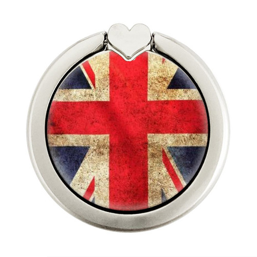 S2303 British UK Vintage Flag Graphic Ring Holder and Pop Up Grip