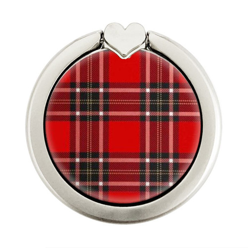 S2374 Tartan Red Pattern Graphic Ring Holder and Pop Up Grip