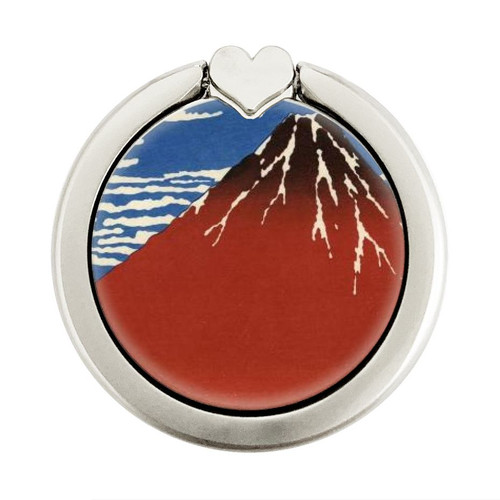 S2390 Katsushika Hokusai Red Fuji Graphic Ring Holder and Pop Up Grip