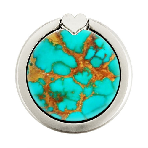 S2688 Aqua Copper Turquoise Gemstone Graphic Graphic Ring Holder and Pop Up Grip