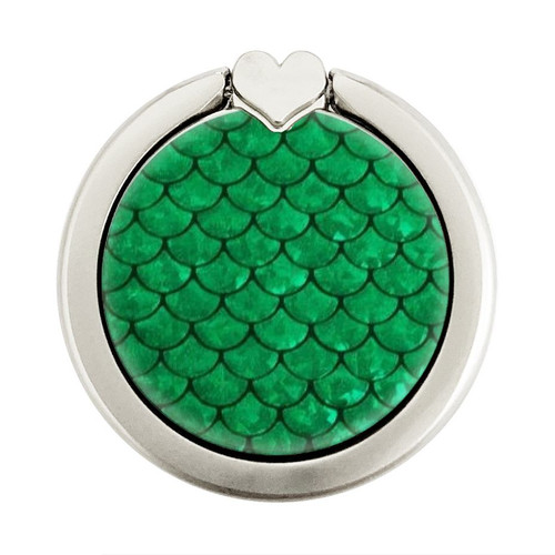 S2704 Green Fish Scale Pattern Graphic Graphic Ring Holder and Pop Up Grip