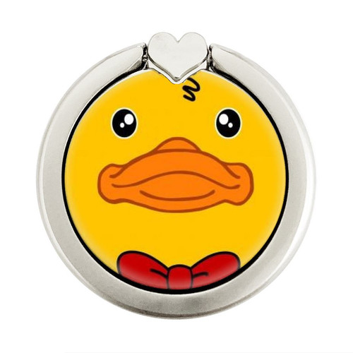 S2760 Yellow Duck Tuxedo Cartoon Graphic Ring Holder and Pop Up Grip