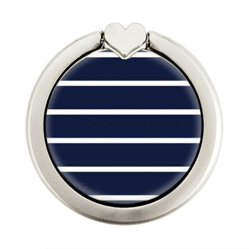 S2767 Navy White Striped Graphic Ring Holder and Pop Up Grip