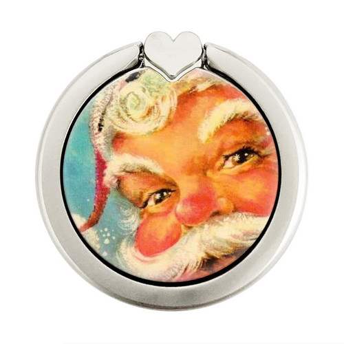 S2840 Christmas Vintage Santa Graphic Ring Holder and Pop Up Grip