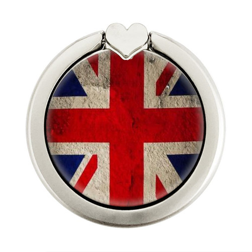 S2894 Vintage British Flag Graphic Ring Holder and Pop Up Grip