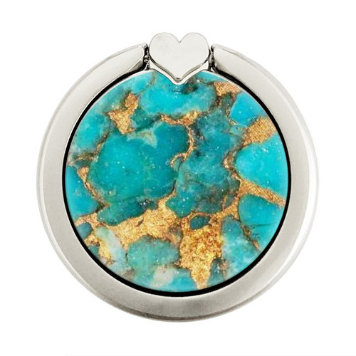S2906 Aqua Turquoise Stone Graphic Ring Holder and Pop Up Grip