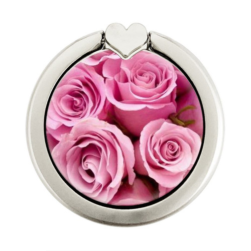 S2943 Pink Rose Graphic Ring Holder and Pop Up Grip