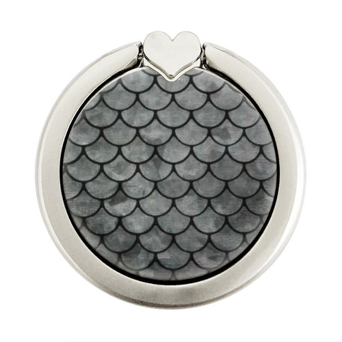 S2950 Silver Fish Scale Graphic Ring Holder and Pop Up Grip