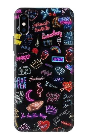 S3433 Vintage Neon Graphic Case For iPhone X, iPhone XS