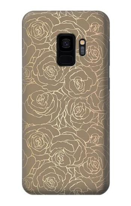 S3466 Gold Rose Pattern Case For Samsung Galaxy S9