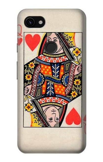 S3429 Queen Hearts Card Case For Google Pixel 3a XL