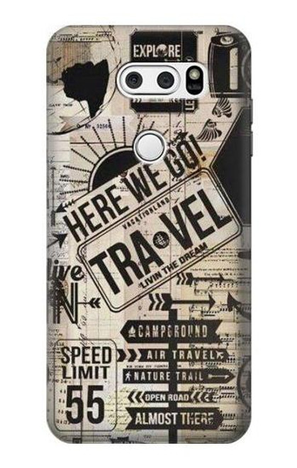 S3441 Vintage Travel Case For LG V30, LG V30 Plus, LG V30S ThinQ, LG V35, LG V35 ThinQ