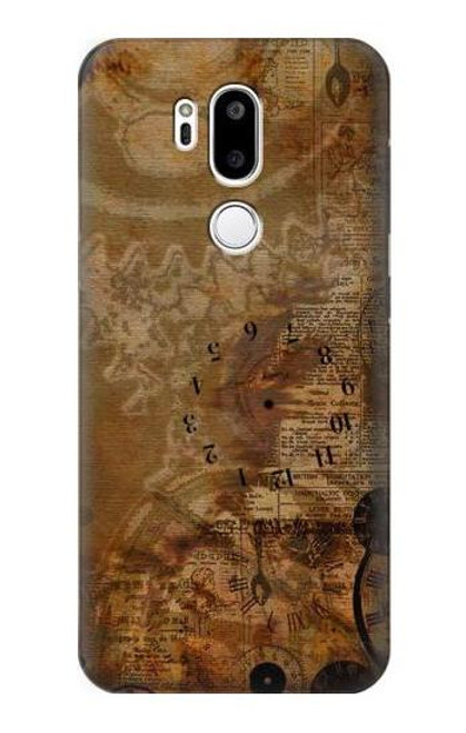 S3456 Vintage Paper Clock Steampunk Case For LG G7 ThinQ