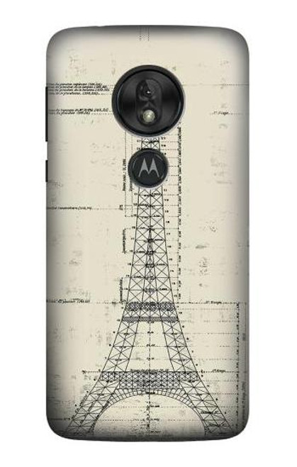 S3474 Eiffel Architectural Drawing Case For Motorola Moto G7 Power