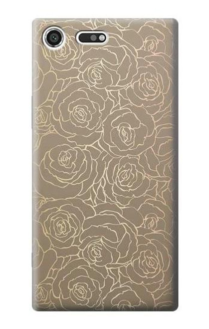 S3466 Gold Rose Pattern Case For Sony Xperia XZ Premium