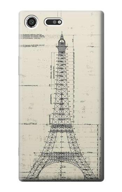 S3474 Eiffel Architectural Drawing Case For Sony Xperia XZ Premium