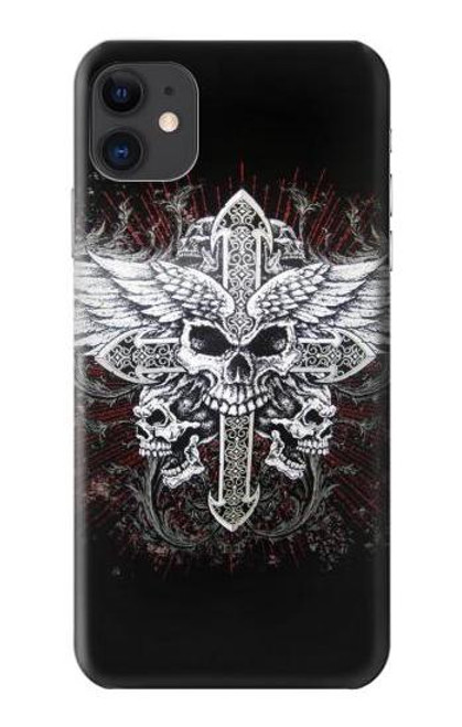 S1434 Skull Wing Tattoo Biker Case For iPhone 11