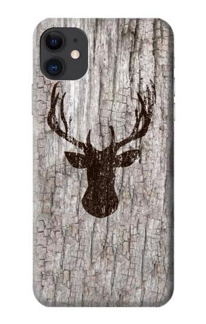 S2505 Reindeer Head Old Wood Texture Graphic Case For iPhone 11