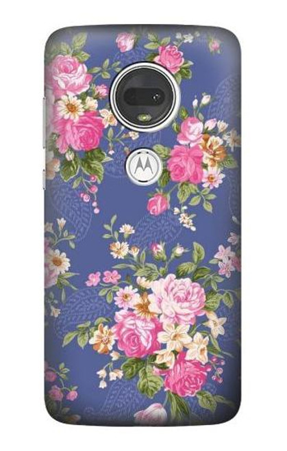 S3265 Vintage Flower Pattern Case For Motorola Moto G7, Moto G7 Plus