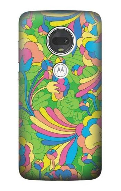 S3273 Flower Line Art Pattern Case For Motorola Moto G7, Moto G7 Plus