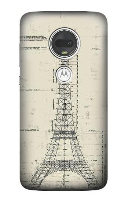 S3474 Eiffel Architectural Drawing Case For Motorola Moto G7, Moto G7 Plus