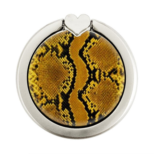 S3365 Yellow Python Skin Graphic Print Graphic Ring Holder and Pop Up Grip