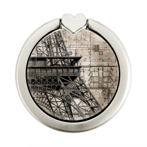 S3416 Eiffel Tower Blueprint Graphic Ring Holder and Pop Up Grip