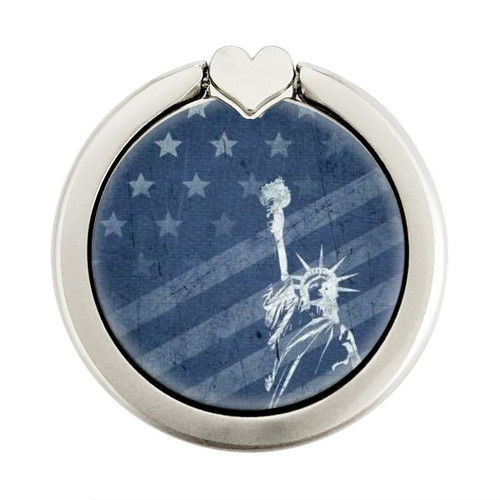 S3450 US Flag Liberty Statue Graphic Ring Holder and Pop Up Grip