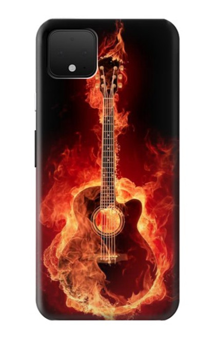 S0415 Fire Guitar Burn Case For Google Pixel 4