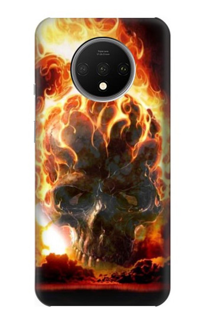 S0863 Hell Fire Skull Case For OnePlus 7T