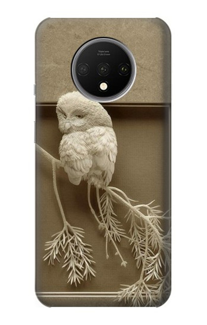 S1386 Paper Sculpture Owl Case For OnePlus 7T