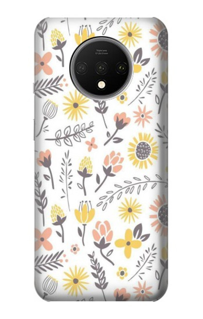 S2354 Pastel Flowers Pattern Case For OnePlus 7T