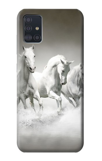 S0933 White Horses Case For Samsung Galaxy A51