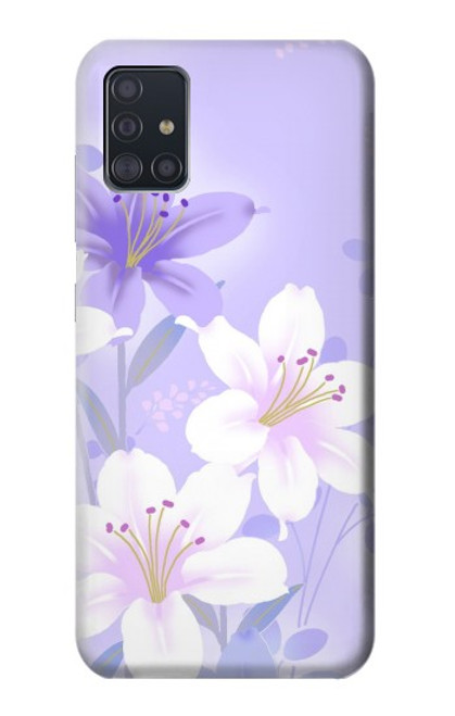 S2361 Purple White Flowers Case For Samsung Galaxy A51