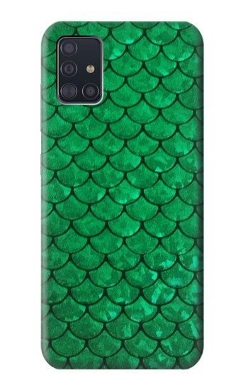 S2704 Green Fish Scale Pattern Graphic Case For Samsung Galaxy A51