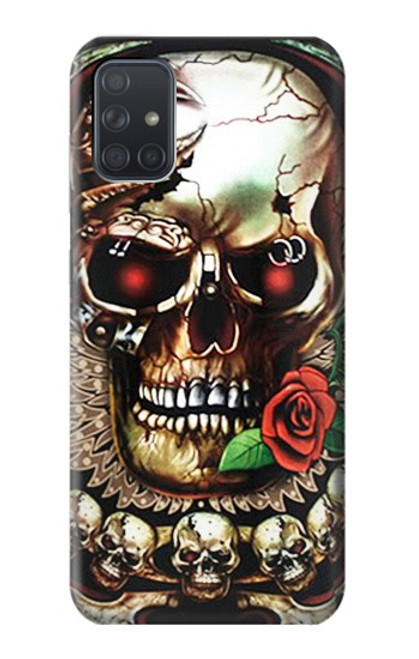 S0753 Skull Wing Rose Punk Case For Samsung Galaxy A71