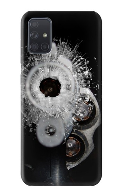 S2387 Gun Bullet Hole Glass Case For Samsung Galaxy A71