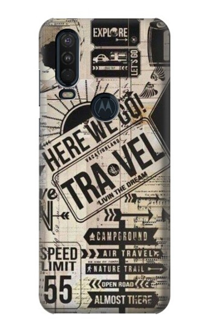 S3441 Vintage Travel Case For Motorola One Action (Moto P40 Power)