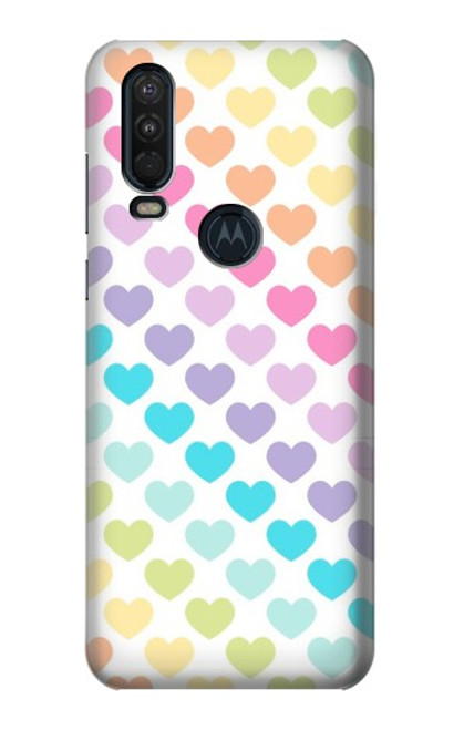 S3499 Colorful Heart Pattern Case For Motorola One Action (Moto P40 Power)