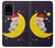 S2849 Cute Sleepy Owl Moon Night Case For Samsung Galaxy S20 Plus, Galaxy S20+