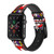 CA0213 Hanafuda Japanese Flower Card Leather & Silicone Smart Watch Band Strap For Apple Watch iWatch