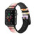CA0547 Sweet Flower Painting Leather & Silicone Smart Watch Band Strap For Apple Watch iWatch