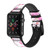 CA0548 Pink Sweet Flower Flora Leather & Silicone Smart Watch Band Strap For Apple Watch iWatch