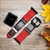 CA0611 Red Cassette Recorder Graphic Leather & Silicone Smart Watch Band Strap For Apple Watch iWatch