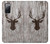 S2505 Reindeer Head Old Wood Texture Graphic Case For Samsung Galaxy S20 FE