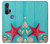 S3428 Aqua Wood Starfish Shell Case For Motorola Edge+
