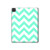 S1723 Mint Chevron Zigzag Hard Case For iPad Pro 11 (2021,2020,2018, 3rd, 2nd, 1st)